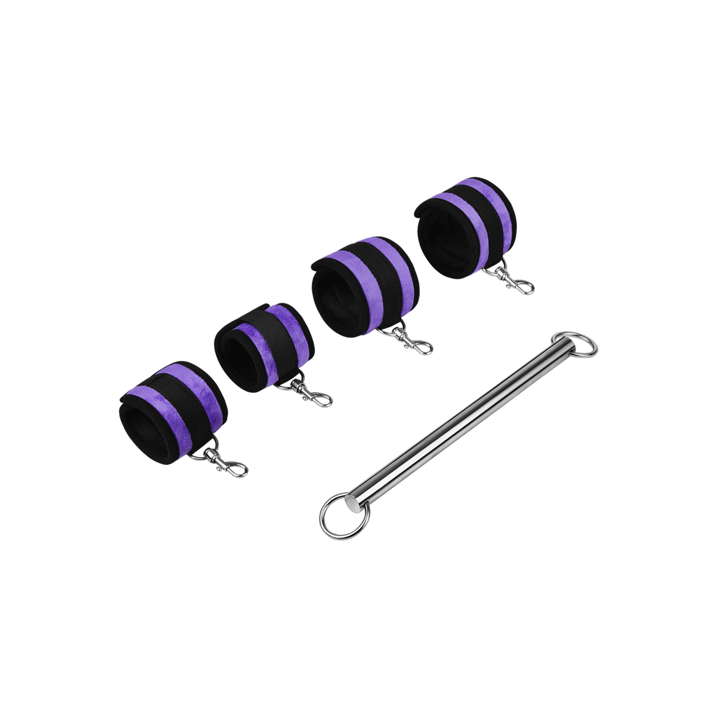 spreader-bar-with-4-detachable-cuffs-3-pièces-Noir-Violet-3