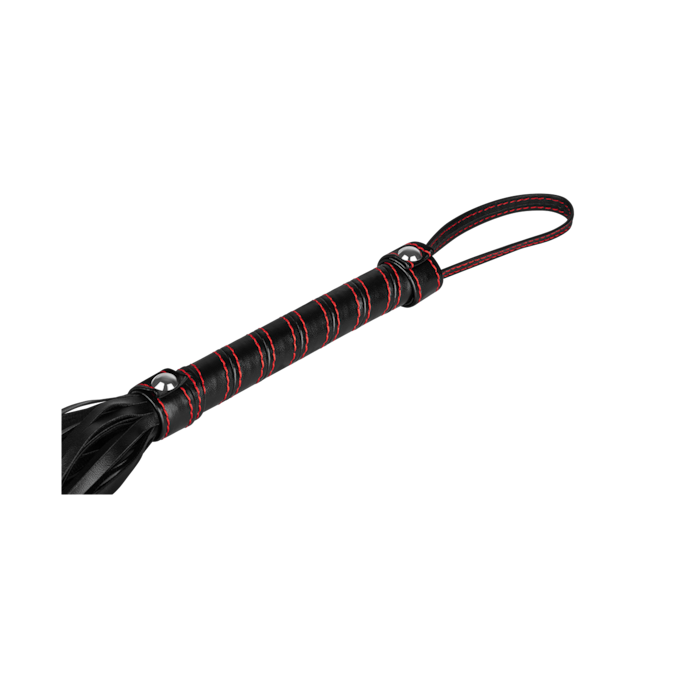 flogger-en-simili-cuir-élégant-Noir-Rouge-5