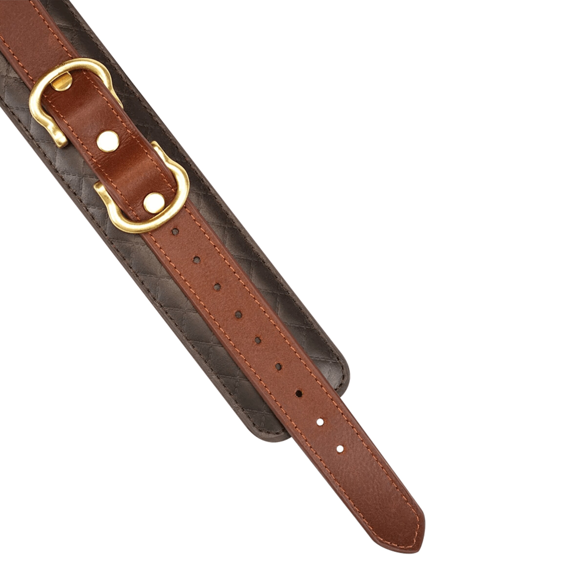 oberschenkelfesseln-aus-reitleder-Braun-Gold-Schwarz-2