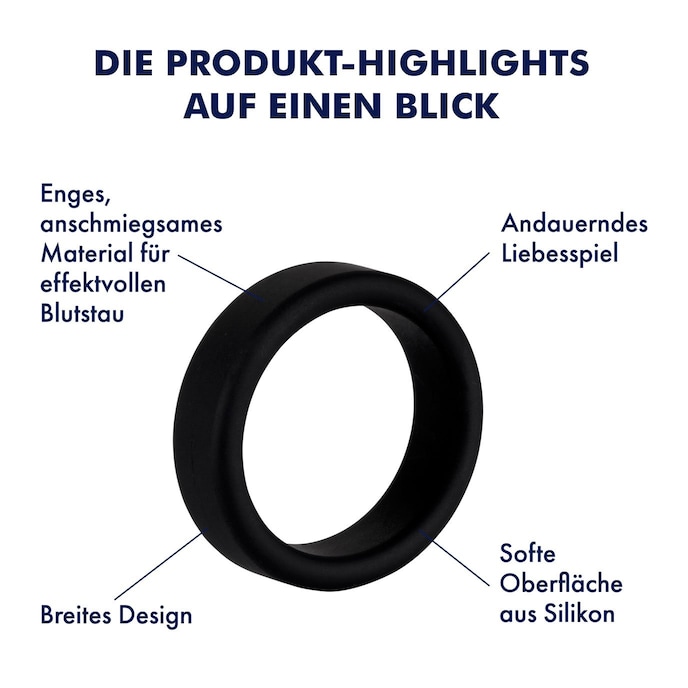 Penisring aus Silikon, 3,5 - 5 cm schwarz online kaufen Penisring aus Silikon, 3,5 - 5 cm schwarz online kaufen