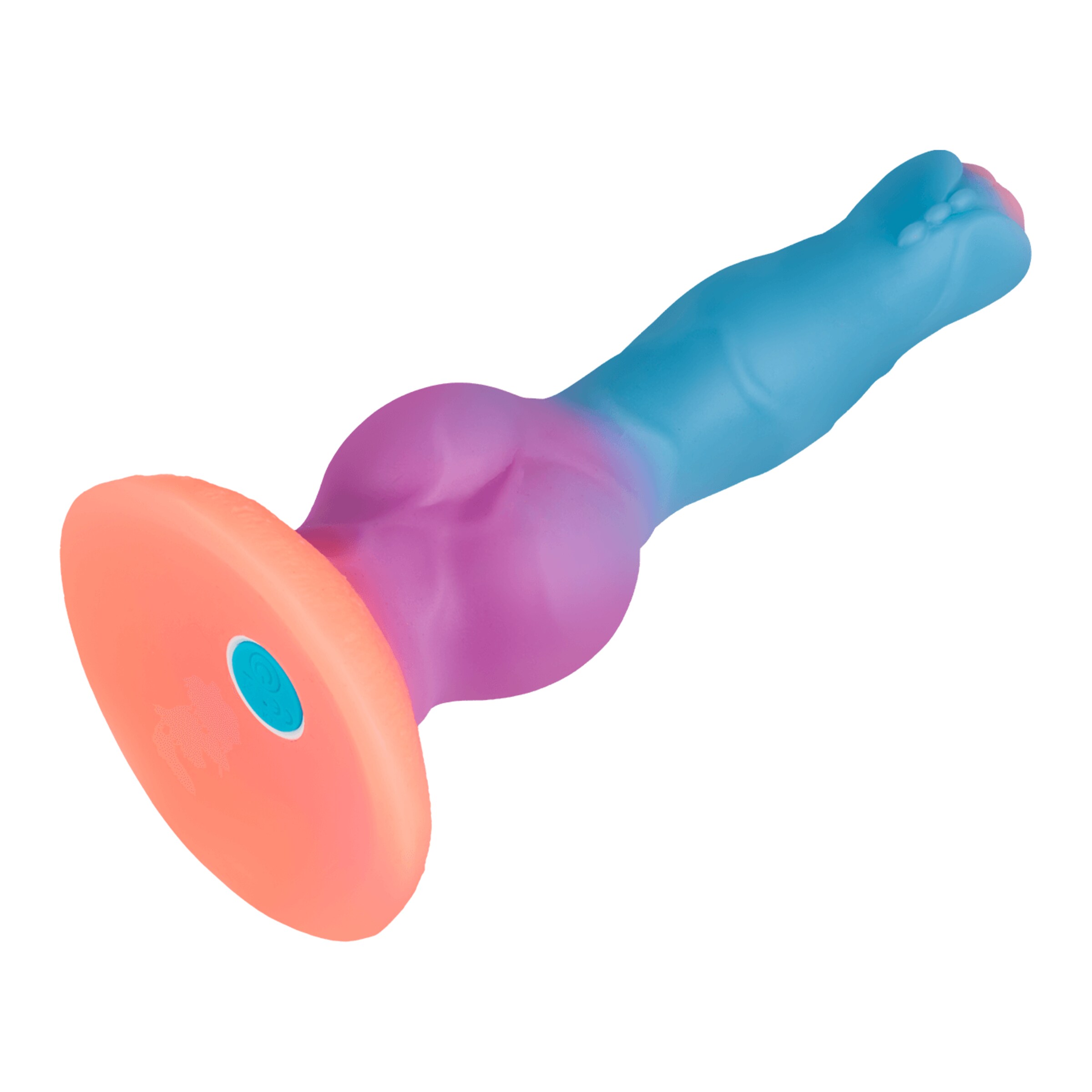 glinsterende-natuurlijke-vibrator-met-zuignapvoeten-22-cm-Blauw-Oranje-Paars-5