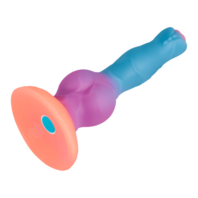 glinsterende-natuurlijke-vibrator-met-zuignapvoeten-22-cm-Blauw-Oranje-Paars-5
