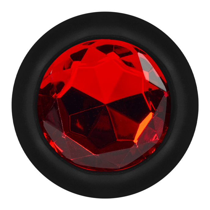 silikon-analplug-mit-schmuckstein---größe-l-10-5-cm-Rot-Schwarz-3