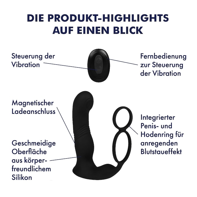 Analvibrator Prostata-Vibrator mit Stofunktion, 16 cm schwarz online kaufen Analvibrator Prostata-Vibrator mit Stofunktion, 16 cm schwarz online kaufen
