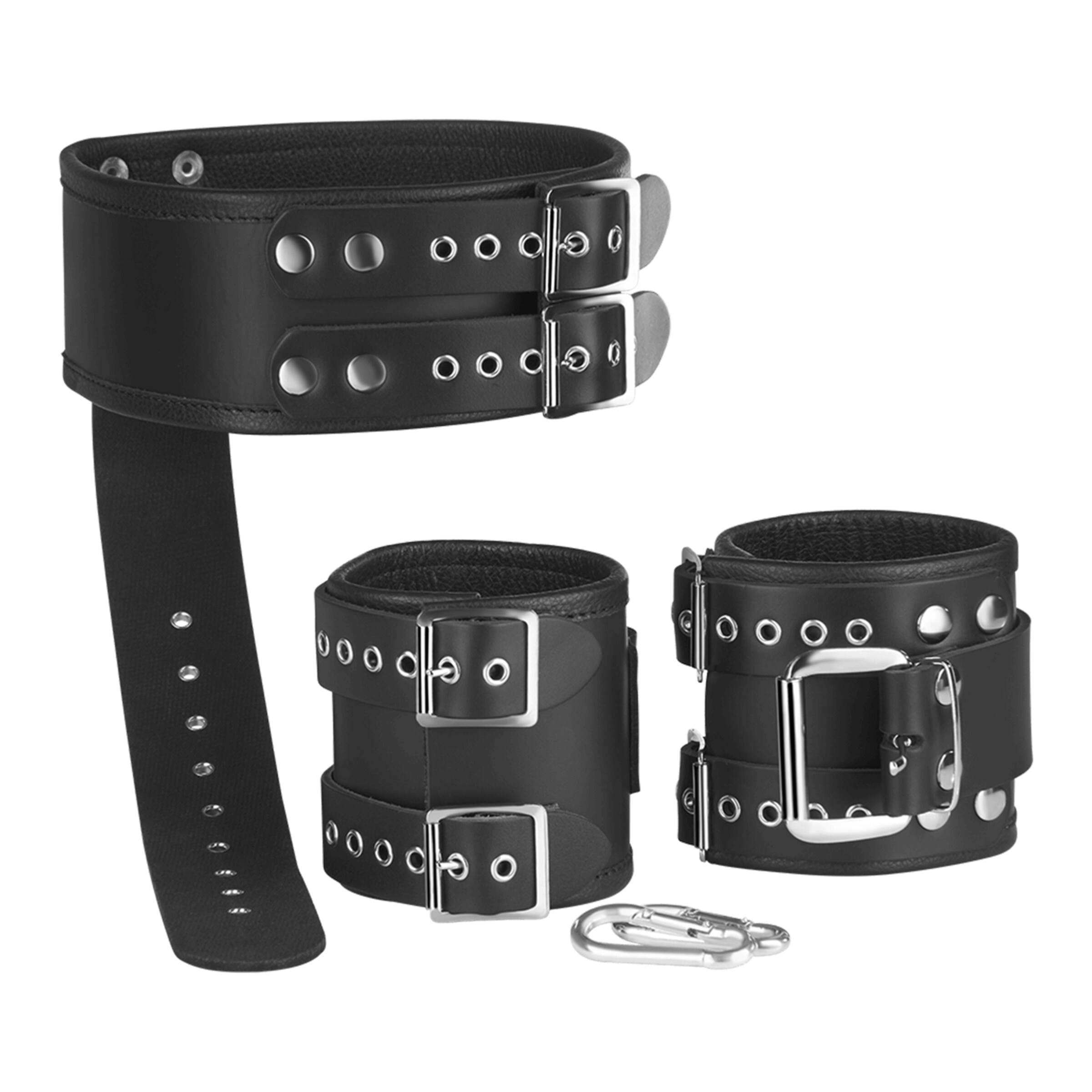 entraves-de-poignets-avec-collier-Noir-2