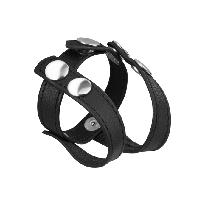penis--en-teelbalmanchette-van-leer-Zwart-3