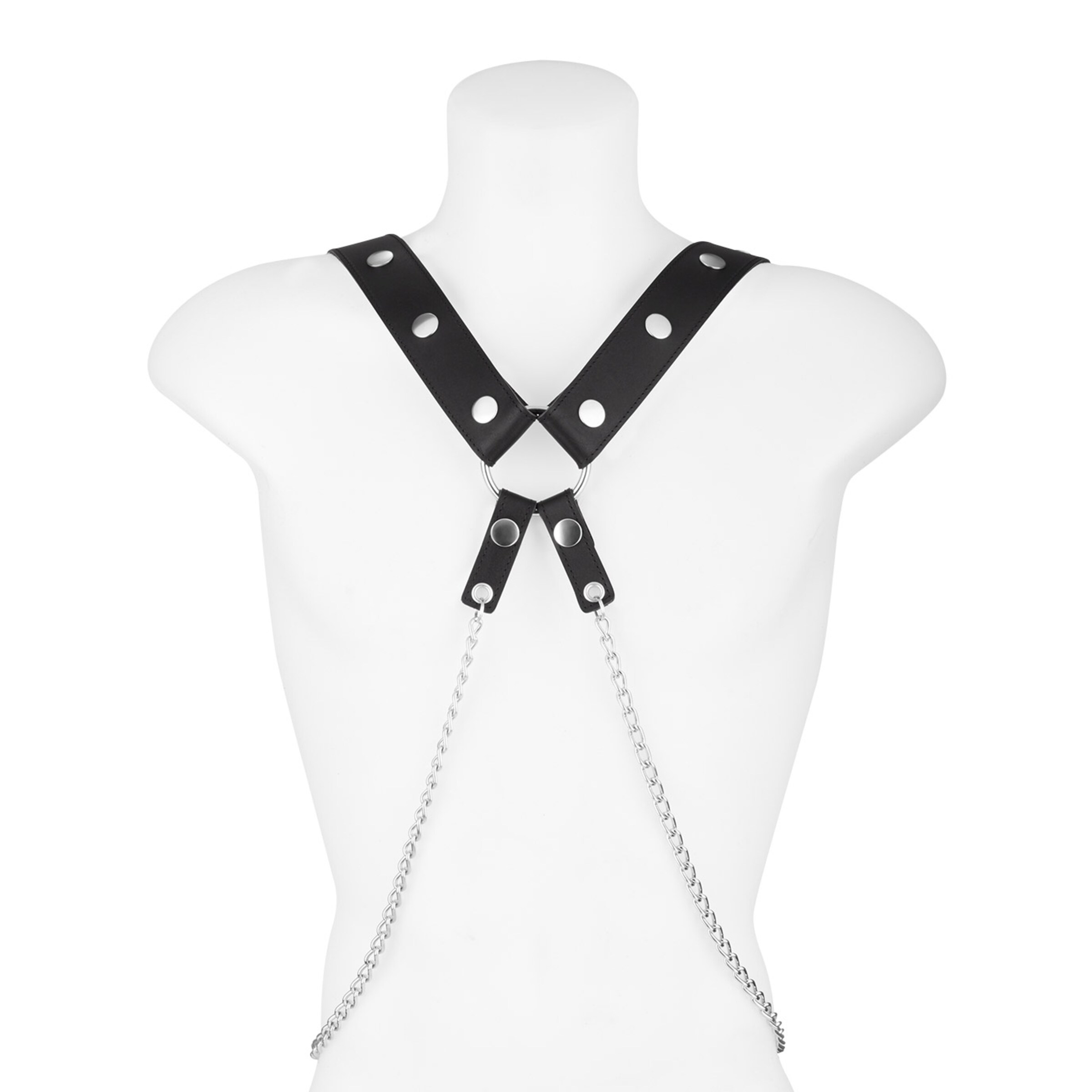 bodyharness-met-metalen-kettingen-Zilver-Zwart-4