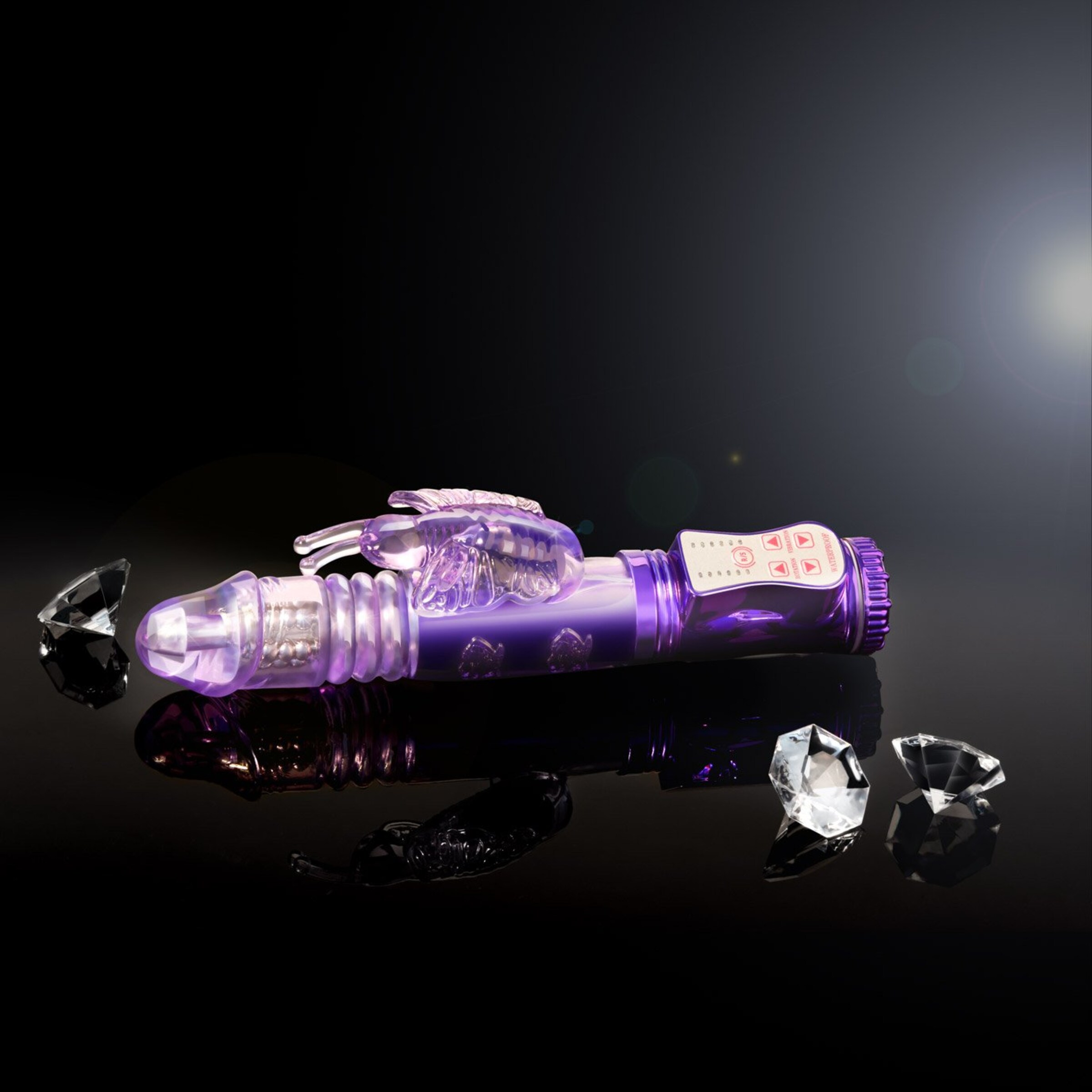 vibromasseur-perlé-de-poussée-hy]-24-cm-Violet-2