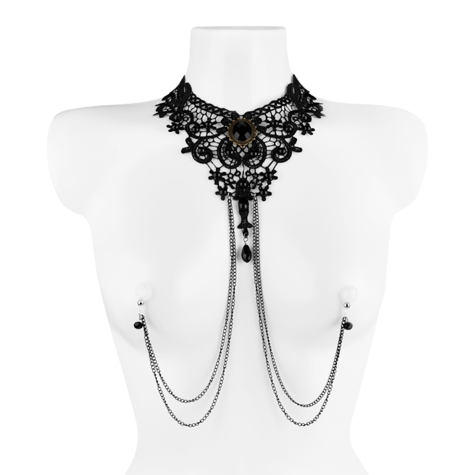 kanten-collier-met-nippelklemmen-Zwart-1