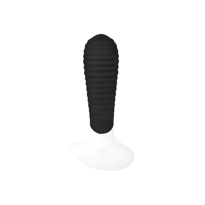 vibromasseur-anal-rainuré-12-cm-Blanc-Noir-4