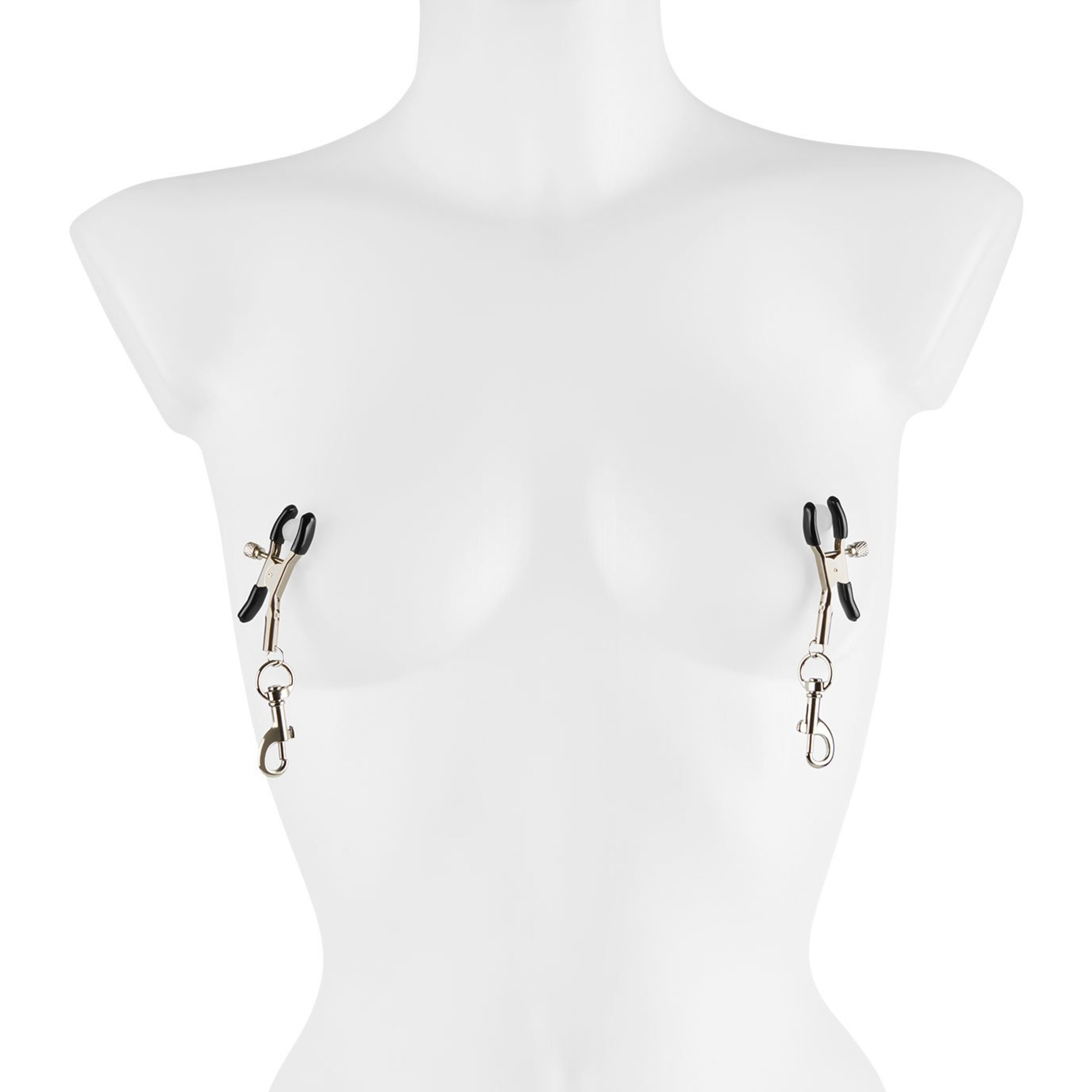 pinces-à-tétons-avec-mousquetons-Argent-Noir-3