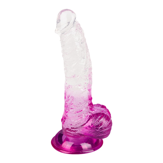 gode-naturel-flexible-avec-ventouse-20-5-cm-Transparent-Violet-2