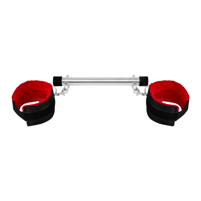 spreidstang-met-zachte-handboeien-Rood-Zwart-2