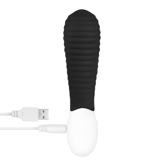 vibromasseur-anal-rainuré-12-cm-Blanc-Noir-8