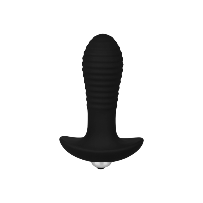 plug-anal-rainuré-en-silicone-10-2-cm-Argent-Noir-4