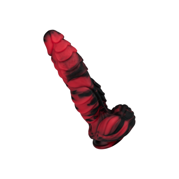imposanter-monster-dildo-25-cm-Rot-Schwarz-1