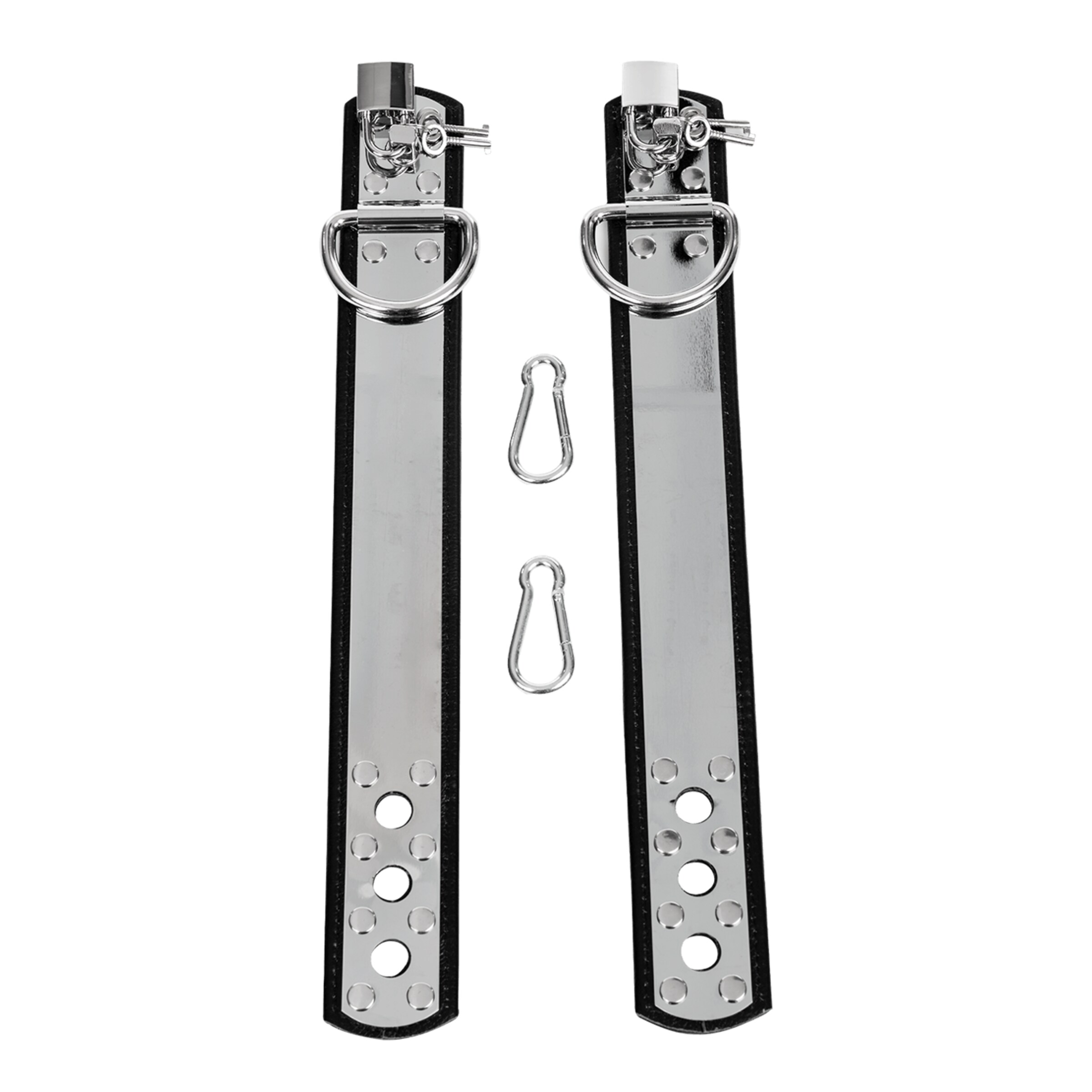 attaches-pour-chevilles-en-cuir-et-métal-Argent-Noir-2