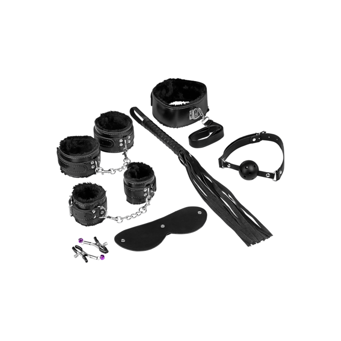 opwindend-bondage-set-met-zacht-pluche-8-stuks-Zwart-1