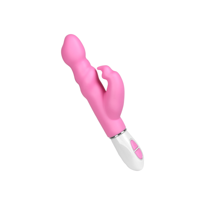 vibromasseur-lapin-en-silicone-22-5-cm-Blanc-Rose-1