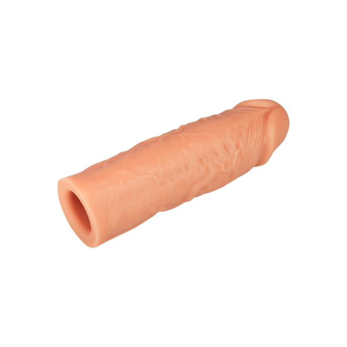 geaderte-penishülle-aus-silikon-15-cm-Natur-hell-4