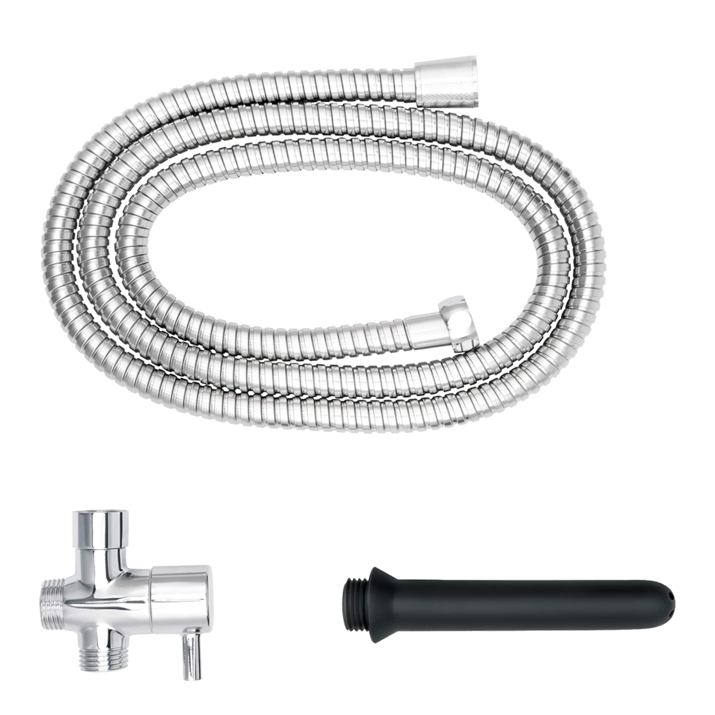 shower-douche-system-with-diverter-Schwarz-Silber-2