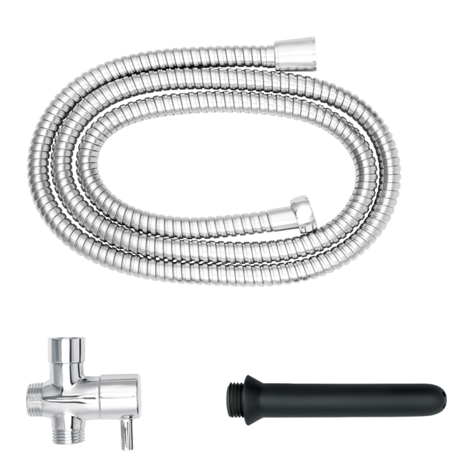 shower-douche-system-with-diverter-Schwarz-Silber-2