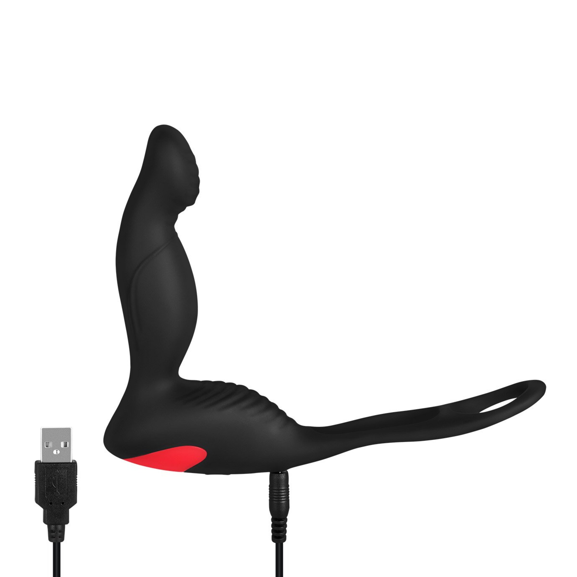 stimulateur-de-prostate-avec-anneau-pénien-16-5-cm-Noir-Rouge-9