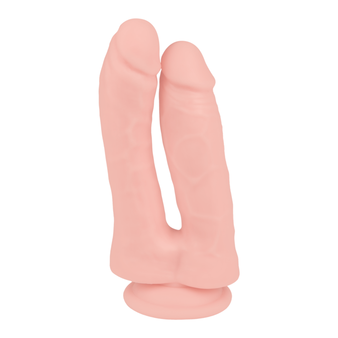 gode-double-à-ventouse-17-5-cm-Naturel pâle-2