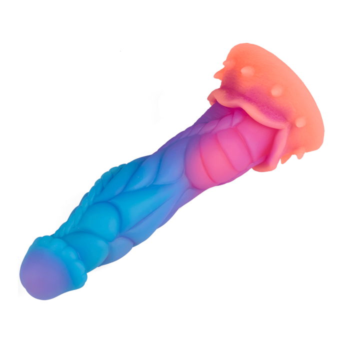 gestructureerde-monsterdildo-met-zuignapvoeten-23-cm-Blauw-Oranje-Paars-Pink-6