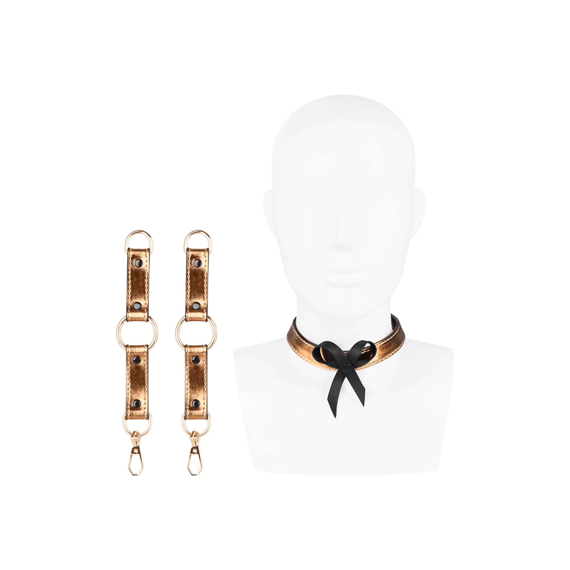 ensemble-collier-et-menottes-Noir-Or-3