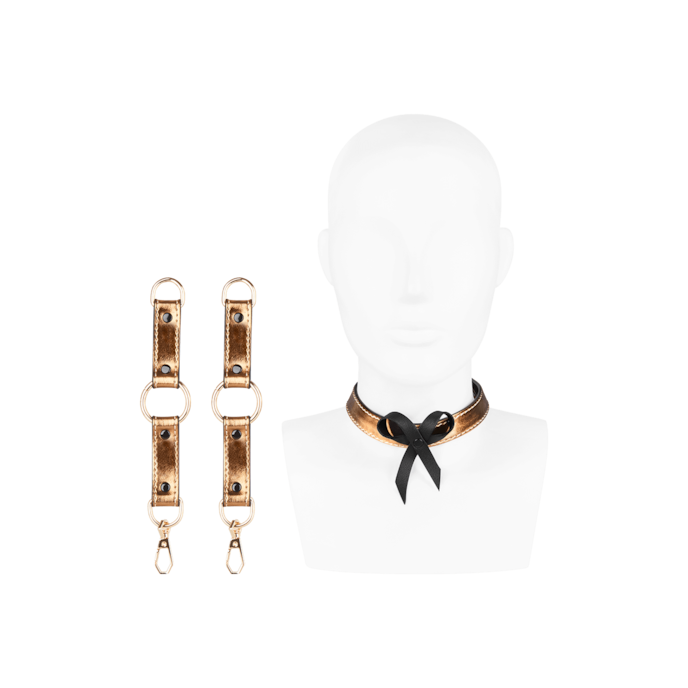 set-met-halsband-en-handboeien-Goud-Schwarz-3