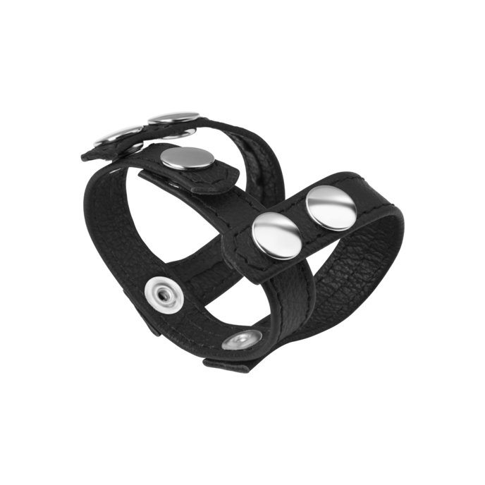 penis--en-teelbalmanchette-van-leer-Zwart-5