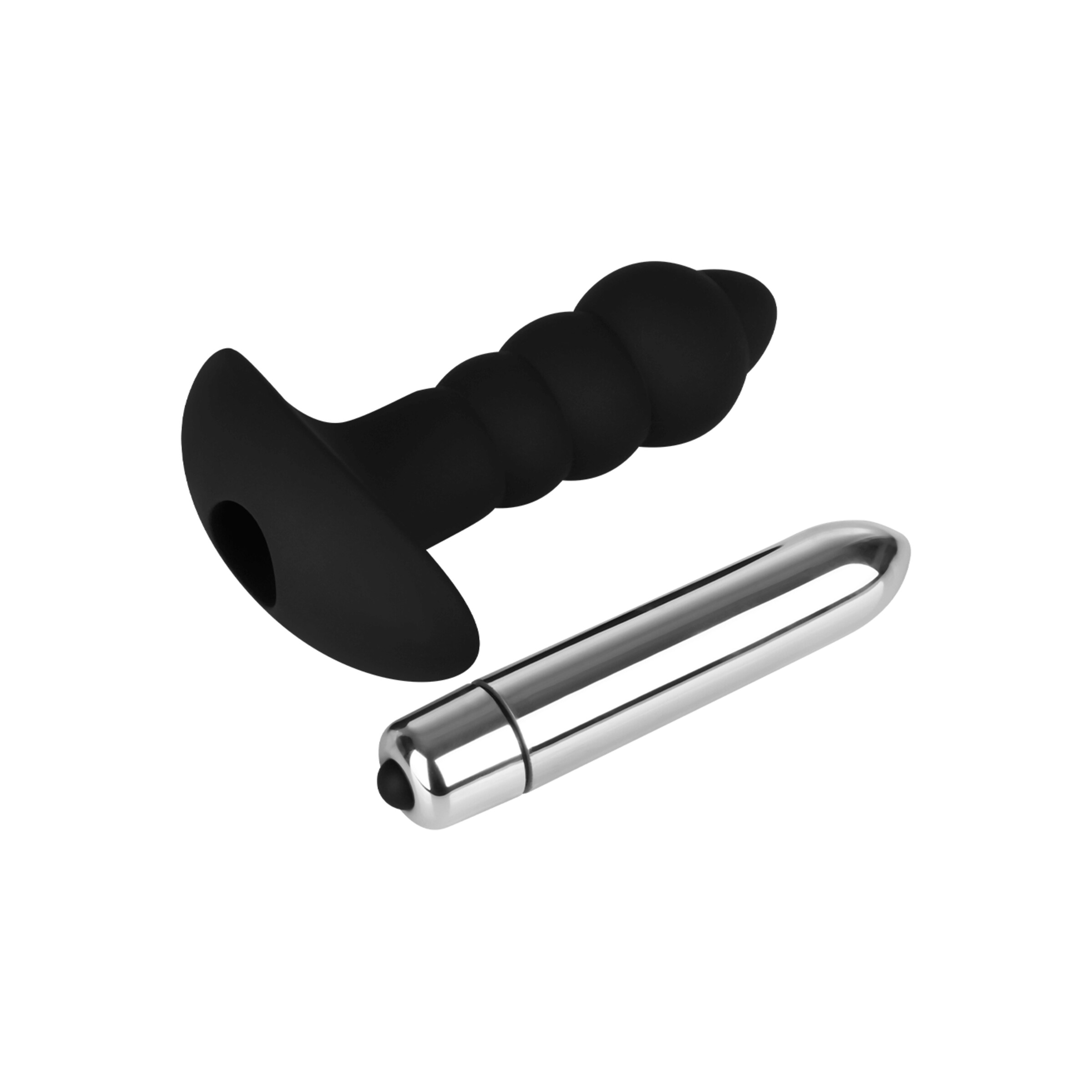 golvende-siliconen-anaalplug-9-7-cm-Zilver-Zwart-6