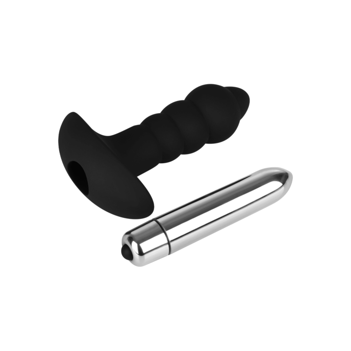 golvende-siliconen-anaalplug-9-7-cm-Zilver-Zwart-6