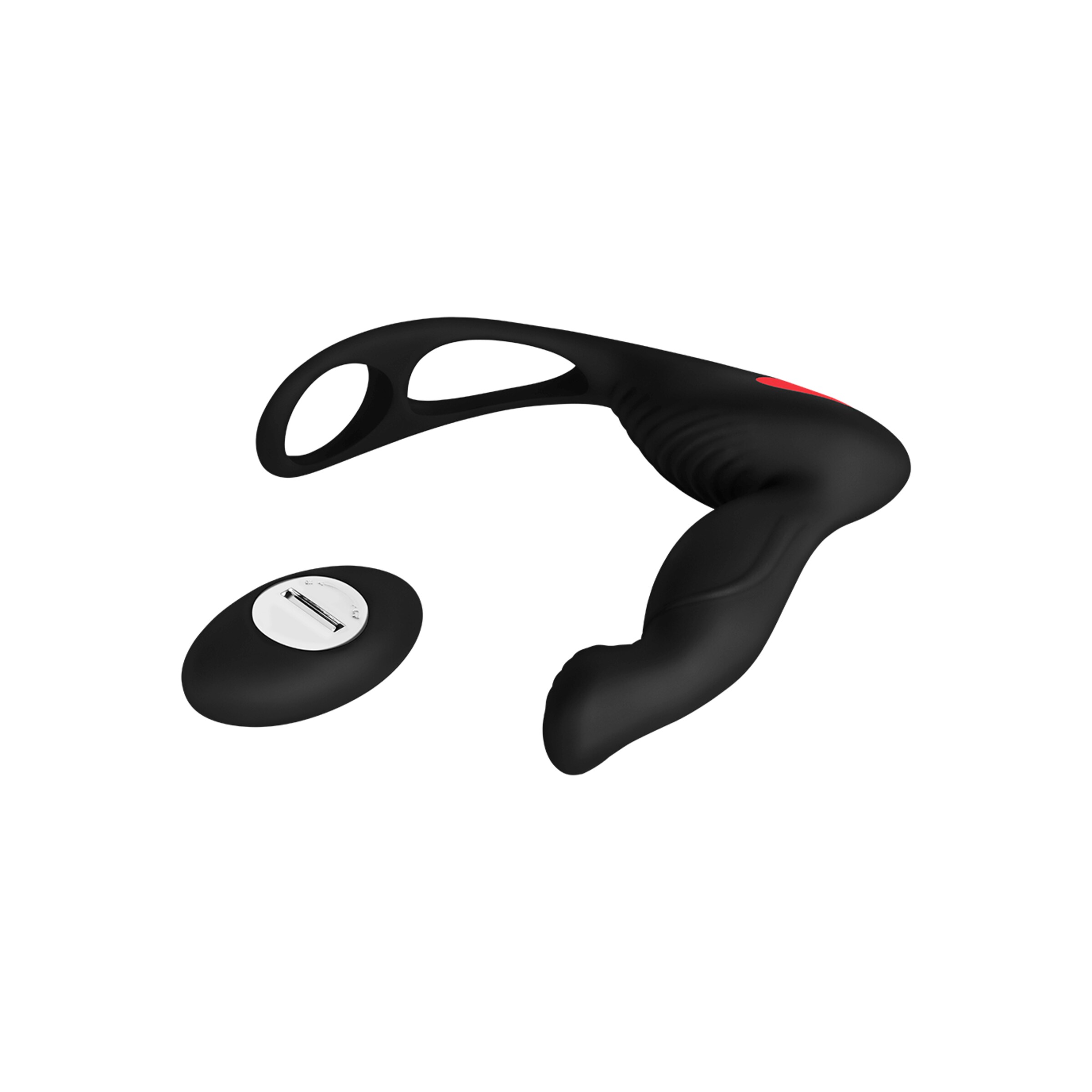 stimulateur-de-prostate-avec-anneau-pénien-16-5-cm-Noir-Rouge-7