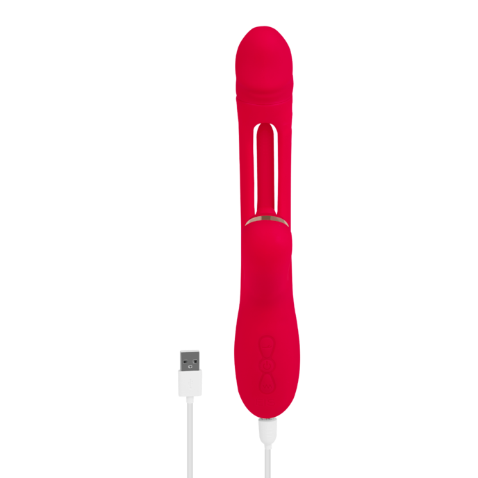 exceptionnel-rabbit-en-silicone-24-5-cm-Rouge-5