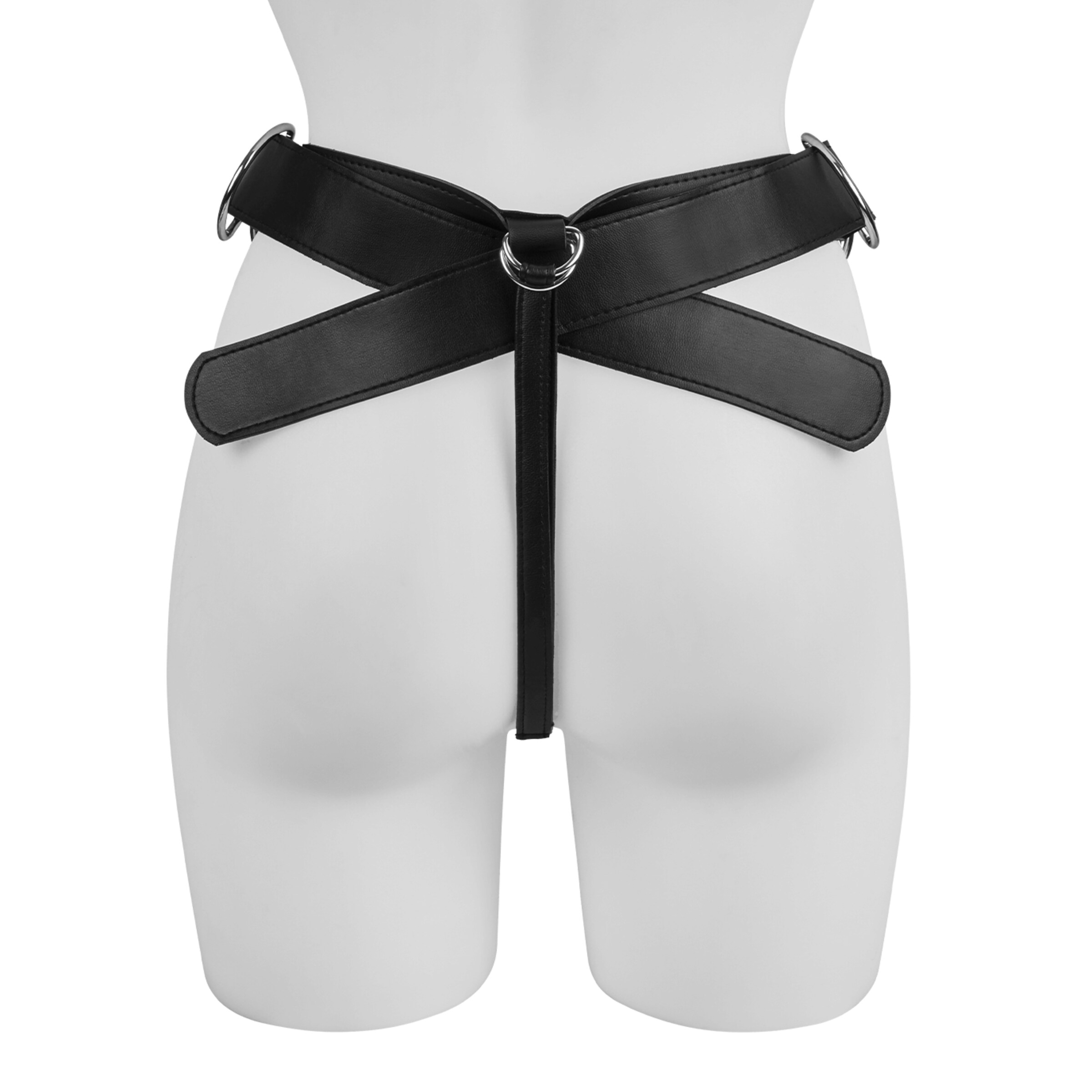 uncut-cock-with-strap-on-harness-21-cm-7-pièces-Naturel clair-Noir-4