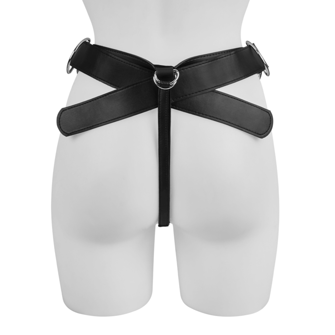 uncut-cock-with-strap-on-harness-21-cm-7-pièces-Naturel clair-Noir-4