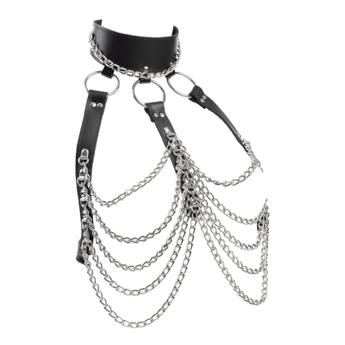 soutien-gorge-chaîne-sexy-avec-collier-Argent-Noir-1