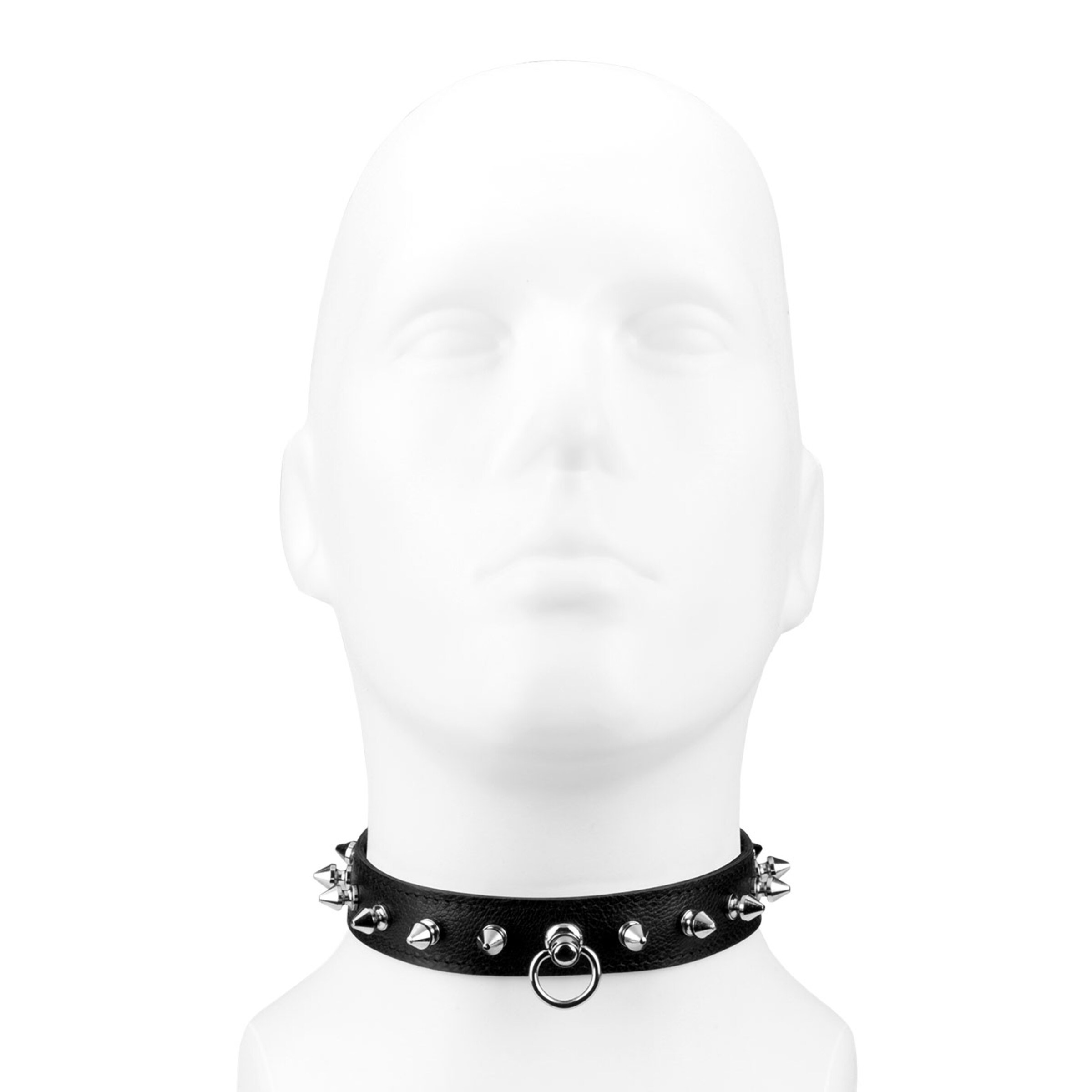 collier-en-cuir-avec-rivets-massifs-Argent-Noir-3