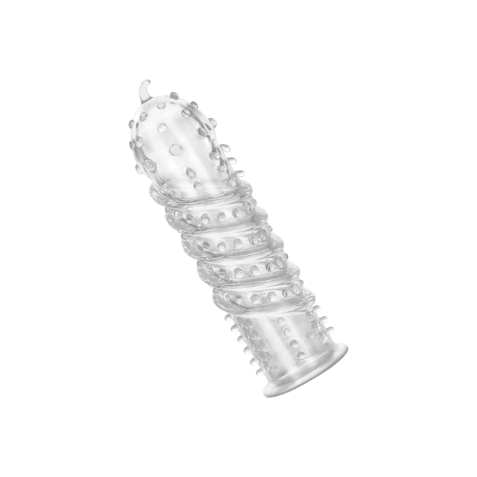 penissleeve-met-ribben--en-noppenstructuur-15-5-cm-Transparant-1
