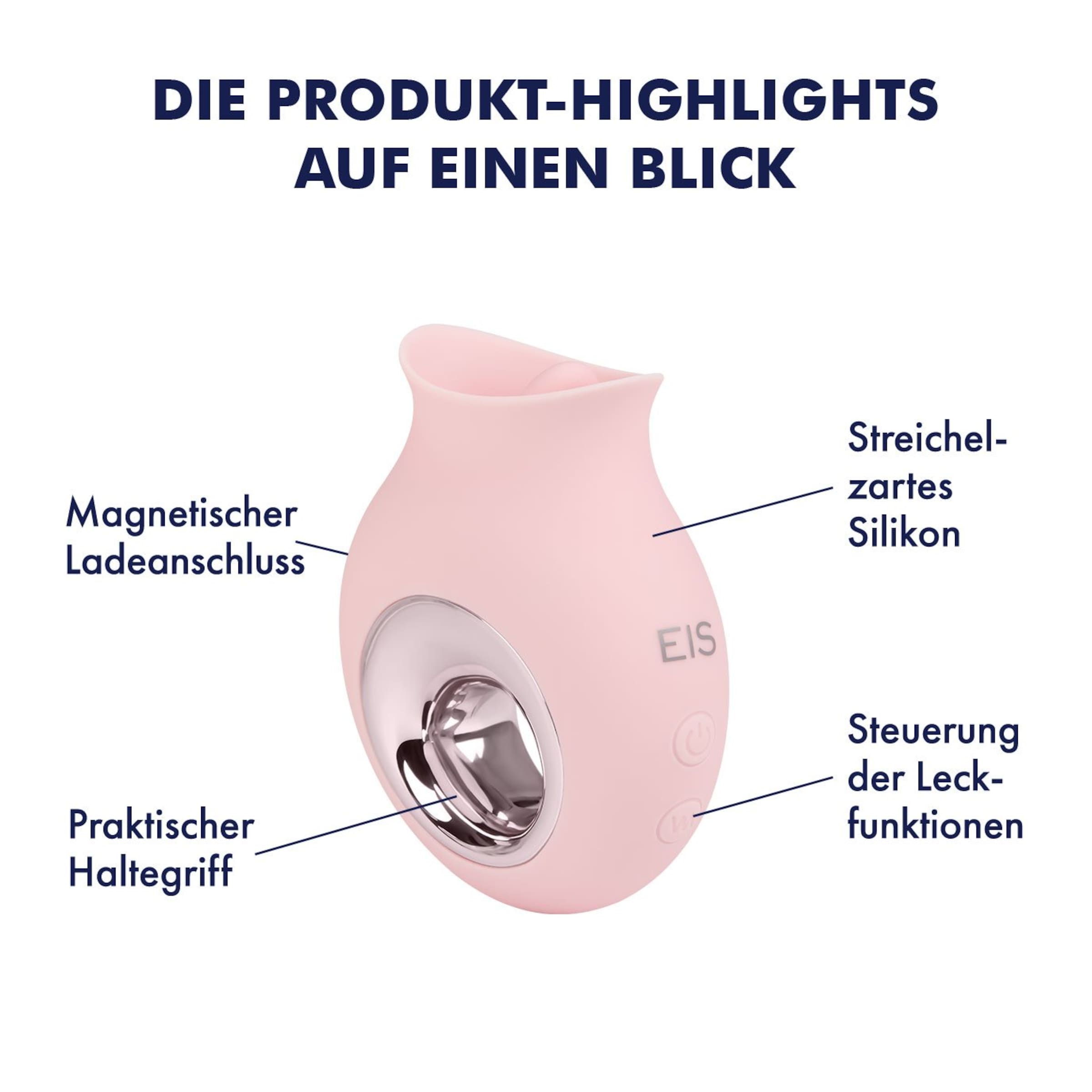 Auflegevibrator Zungenvibrator aus Silikon, 9,4 cm rosa  online bestellen