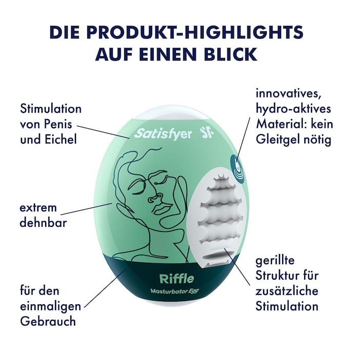 Masturbator Satisfyer 'Masturbator Egg - Riffle', 3 Teile online kaufen Masturbator Satisfyer 'Masturbator Egg - Riffle', 3 Teile online kaufen
