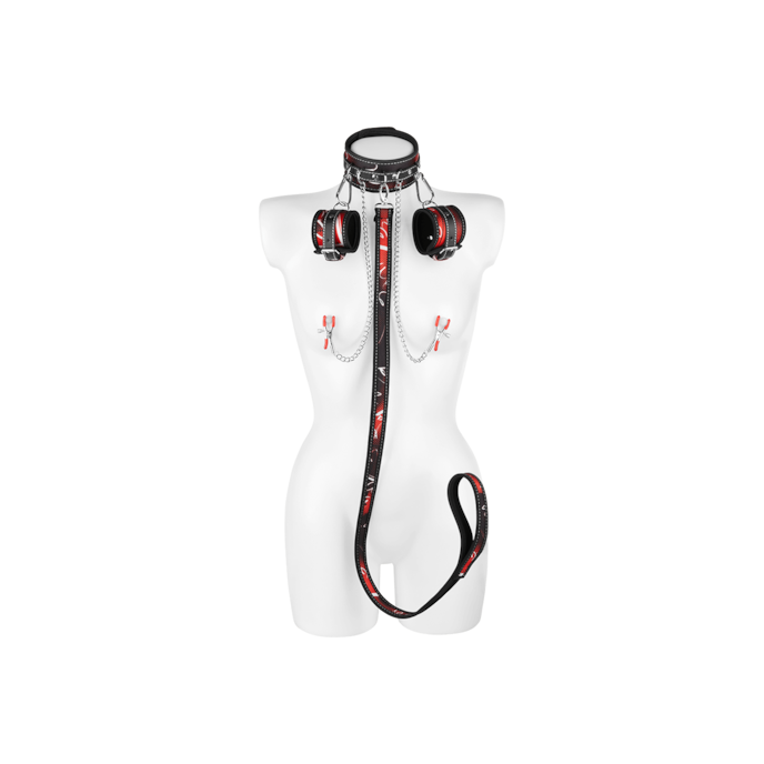 sündiges-fessel-set-4-teile-Rot-Schwarz-Weiß-5