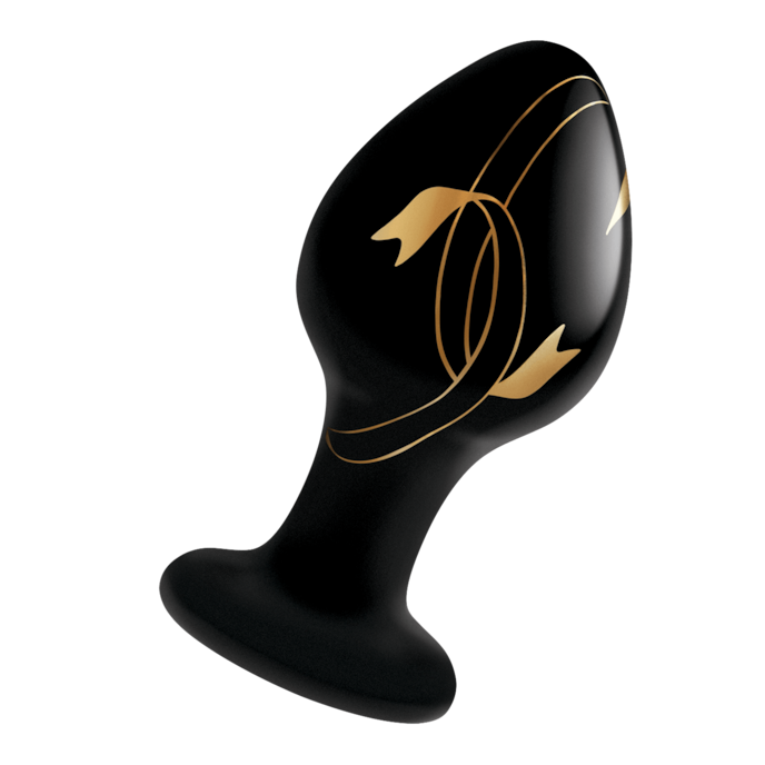 handblown-glass-plug---3.5-inch-8-9-cm-Goud-Zwart-1