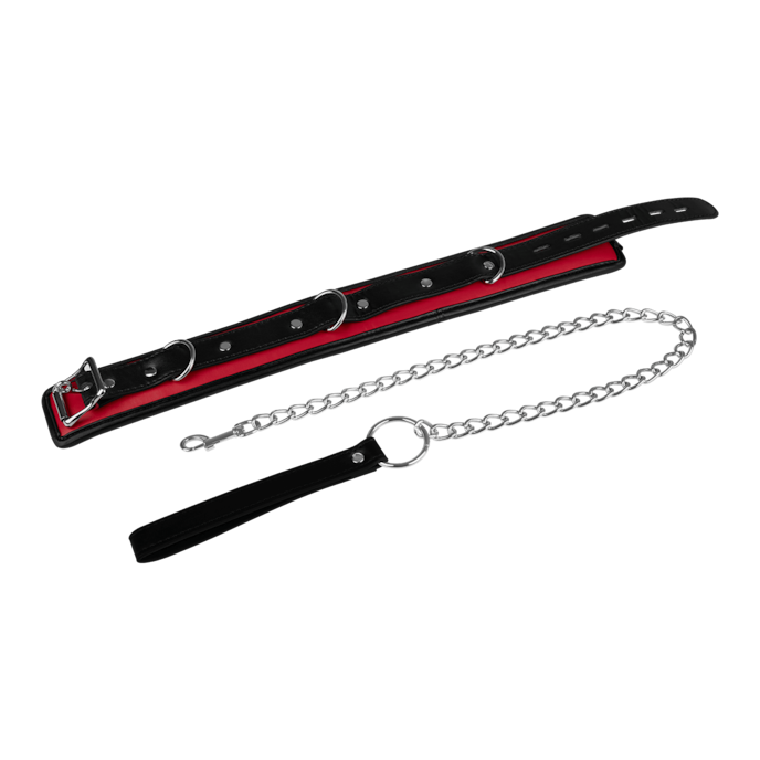 abschließbares-bdsm-halsband-mit-leine-Rot-Schwarz-5