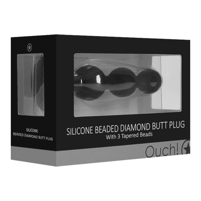 silicone-beaded-diamond-butt-plug-11-4-cm-Zwart-4