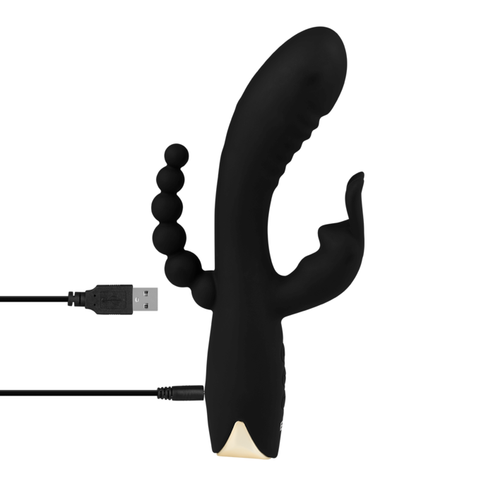 3-in-1-konijnenvibrator-van-siliconen-21-5-cm-Goud-Zwart-5