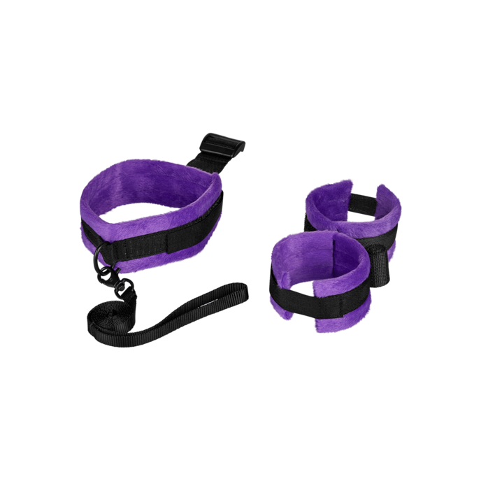 jeu-de-bondage-dorsal-en-peluche-3-pièces-Noir-Violet-1