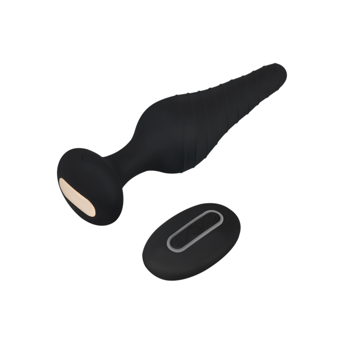 vibromasseur-anal-luxueux-15-cm-Noir-Or rose-4